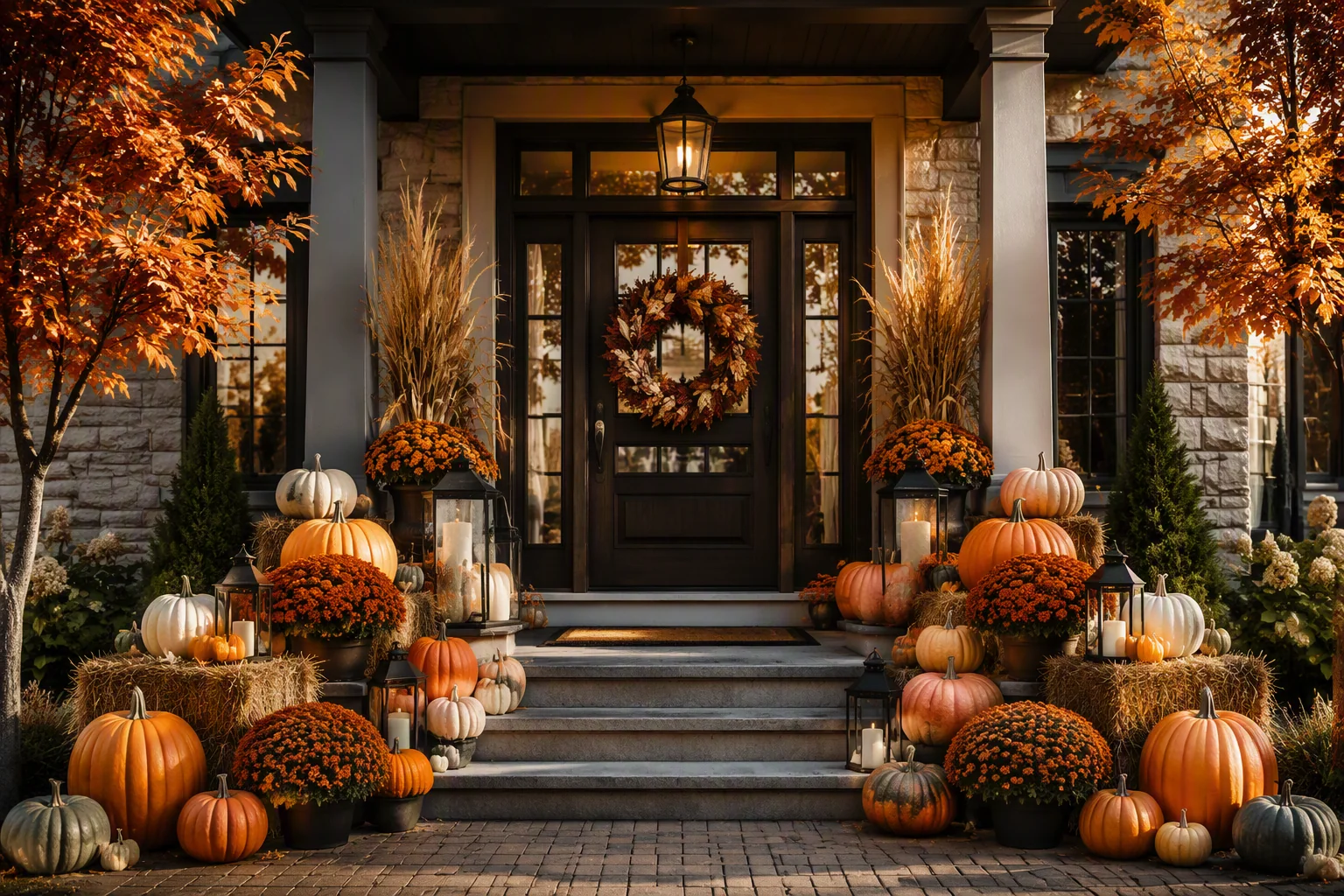 Fall porch décor
